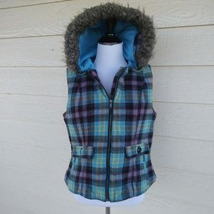 Blue Plaid LG Mossimo Vest